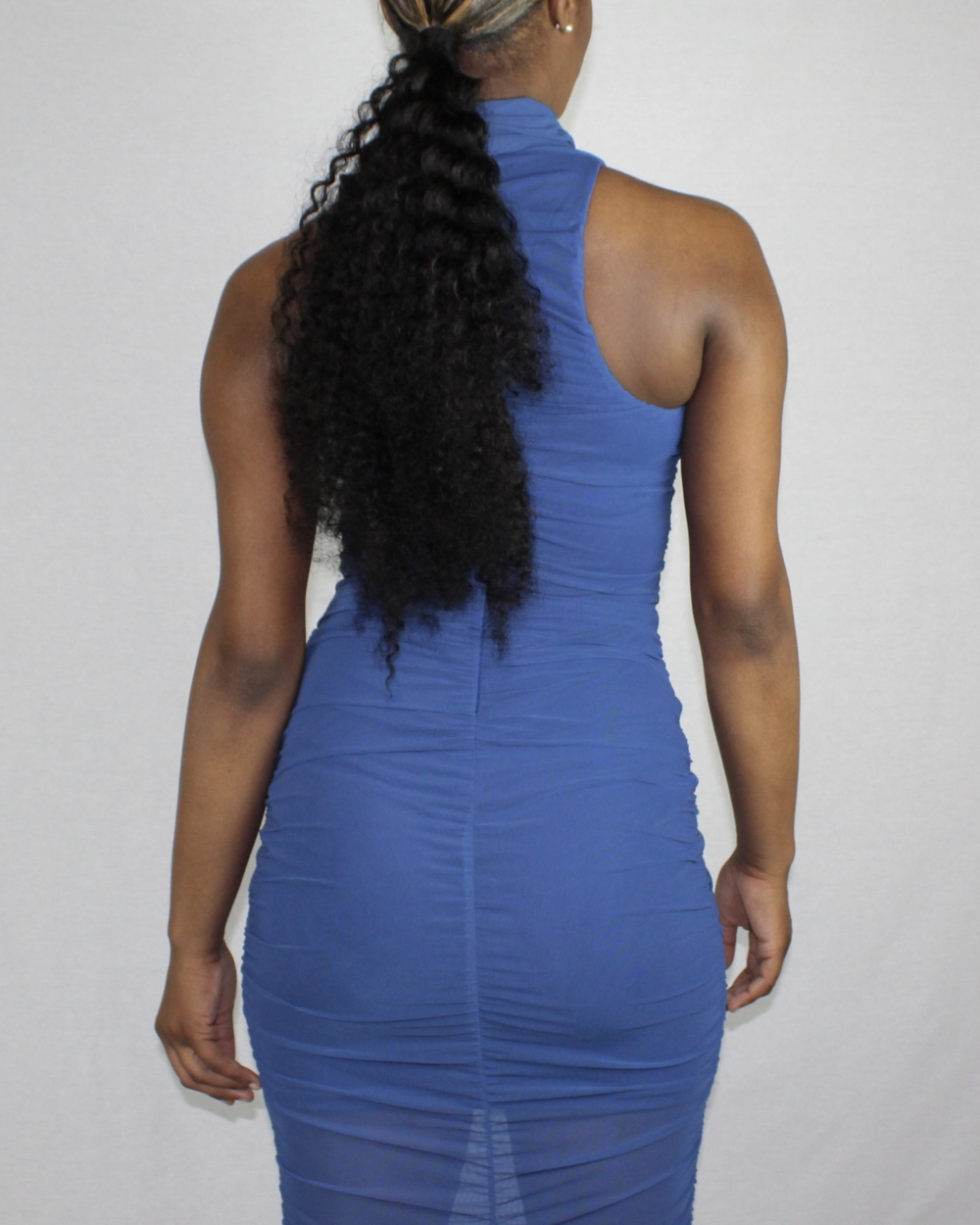 Blue Ruched Dress - Image 2