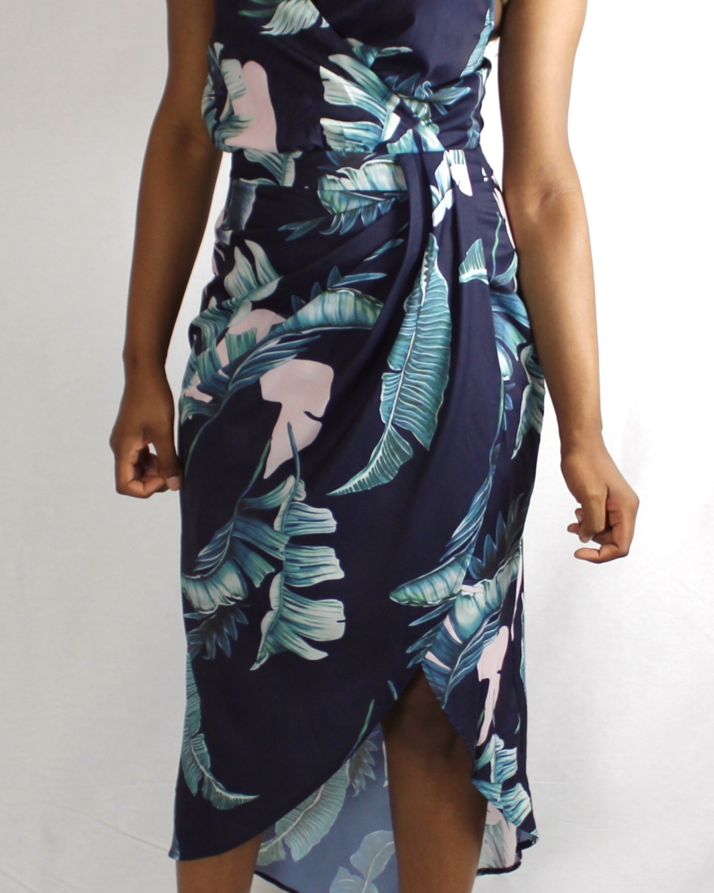 Tropical Floral Dress-Navy - Image 3