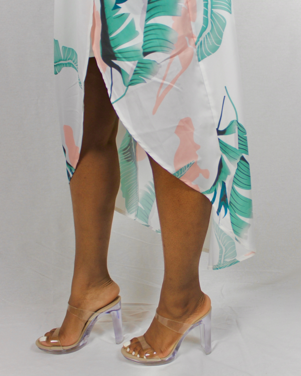 Tropical Floral Dress-White - Image 3